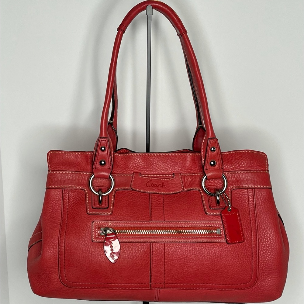 COACH pebbled leather satchel
